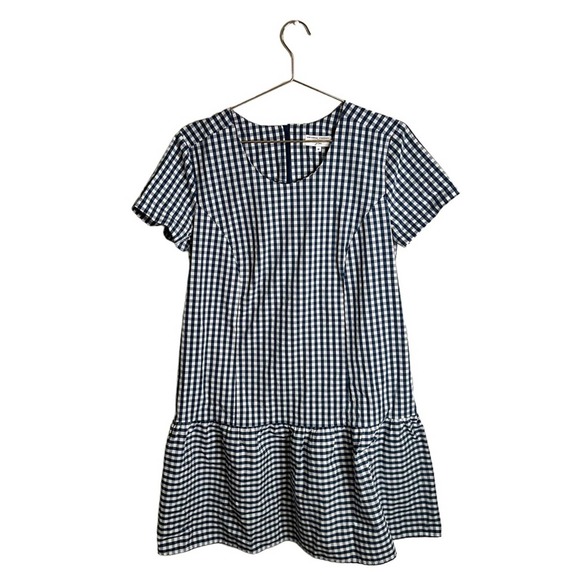 J. Crew Dresses & Skirts - Universal Standard for J.Crew Dress Short Sleeve Ruffled Hem Gingham Pla…